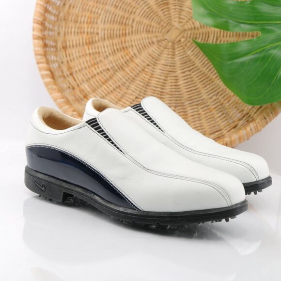 VTG Nike Womens Air Presto Golf Shoe Size 8 White Slip On Soft Spikes Verdana - Picture 1 of 12